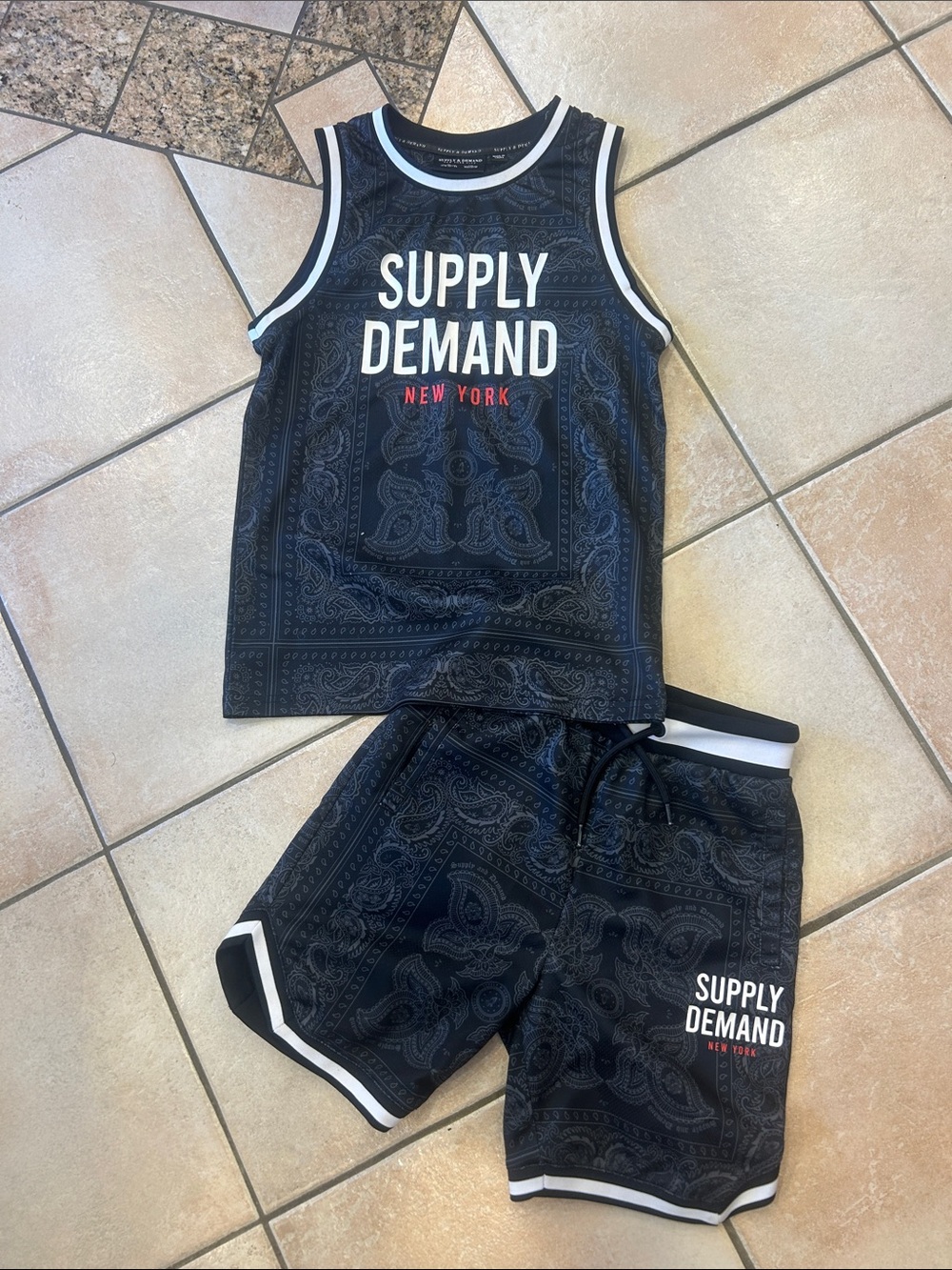 Supply Demand New York Kids Black Paisley Matching Set